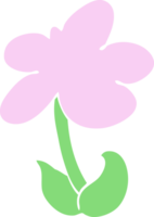 fleur de dessin animé mignon style couleur plat png