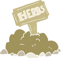 flat color illustration of herbs sign png