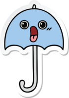 autocollant d'un parapluie de dessin animé mignon png