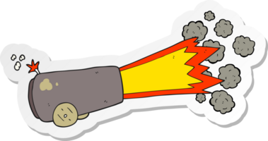 sticker of a cartoon firing cannon png