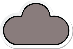 adesivo di una nuvola di tempesta simpatico cartone animato png