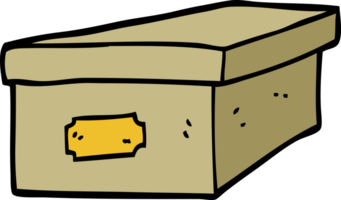 cartoon doodle filing box png