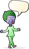 tecknad serie halloween zombie kvinna med Tal bubbla png