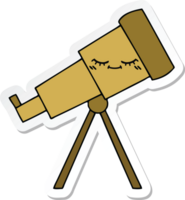 pegatina de un lindo telescopio de dibujos animados png