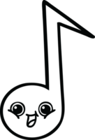 linha desenhando desenho animado do uma musical Nota png