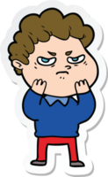 sticker of a cartoon angry man png