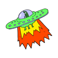 Hand gezeichnet Karikatur UFO png