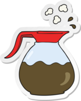 sticker of a cartoon coffee jug png