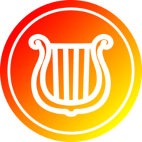 musical instrumento arpa circular icono con calentar degradado terminar png