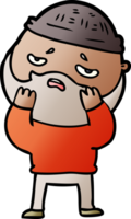 cartoon worried man with beard png