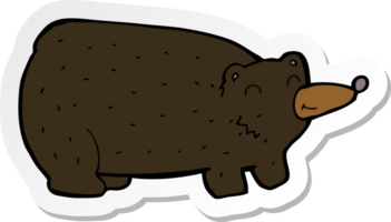 adesivo de um urso preto de desenho animado png