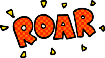 cartoon doodle roar sign png