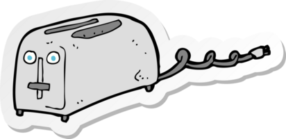 sticker of a cartoon toaster png