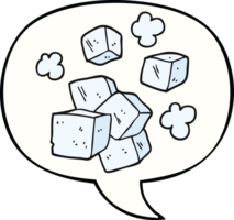 dessin animé la glace cubes avec discours bulle png