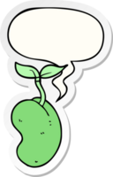 cartoon sprouting seed with speech bubble sticker png