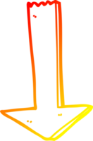 warm gradient line drawing of a cartoon pointing arrow png