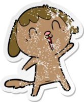 vinheta angustiada de um cachorro fofo de desenho animado chorando png
