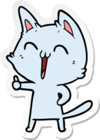 sticker of a happy cartoon cat png