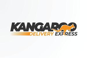 Kangaroo delivery express logo template vector