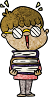 cartoon boy with amazing books png