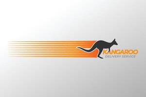 Kangaroo delivery express logo template design vector