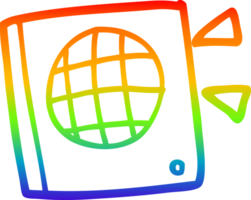 rainbow gradient line drawing of a cartoon speaker png