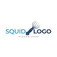 Squid logo template.isolated squid on white background vector