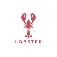 Lobster logo template white background vector