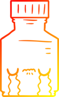 warm gradient line drawing of a cartoon pill jar png