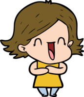 cartoon laughing woman png