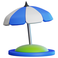 plage parapluie 3d illustration pour la toile, application, infographie, etc png