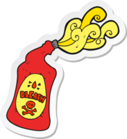 sticker of a cartoon bleach bottle squirting png