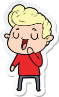 sticker of a happy cartoon man png