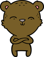 happy confident cartoon bear png