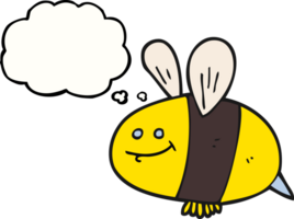 hand drawn thought bubble cartoon bee png