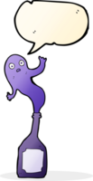 cartoon ghost in bottle with speech bubble png