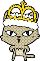 chat de dessin animé portant une couronne png