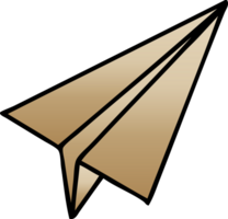 gradient shaded cartoon of a paper aeroplane png