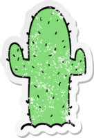 distressed sticker of a cartoon cactus png