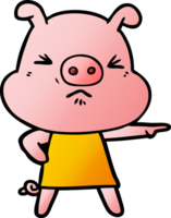 Cartoon wütendes Schwein png