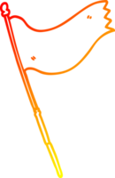 warm gradient line drawing of a cartoon waving flag png