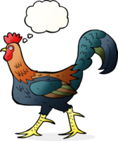 cartoon cockerel with thought bubble png