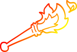 warm gradient line drawing of a cartoon sports torch png