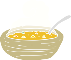 bol de dessin animé de style couleur plat de soupe chaude png