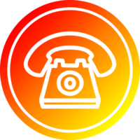 old telephone circular icon with warm gradient finish png