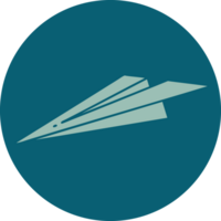 iconic tattoo style image of a paper airplane png