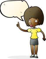 cartoon woman with idea with speech bubble png