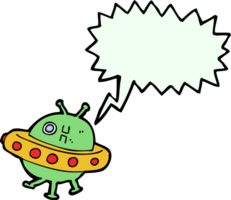 cartoon UFO with speech bubble png