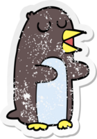 pegatina angustiada de un pingüino de dibujos animados png
