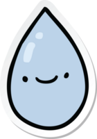 autocollant d'une goutte de pluie de dessin animé png